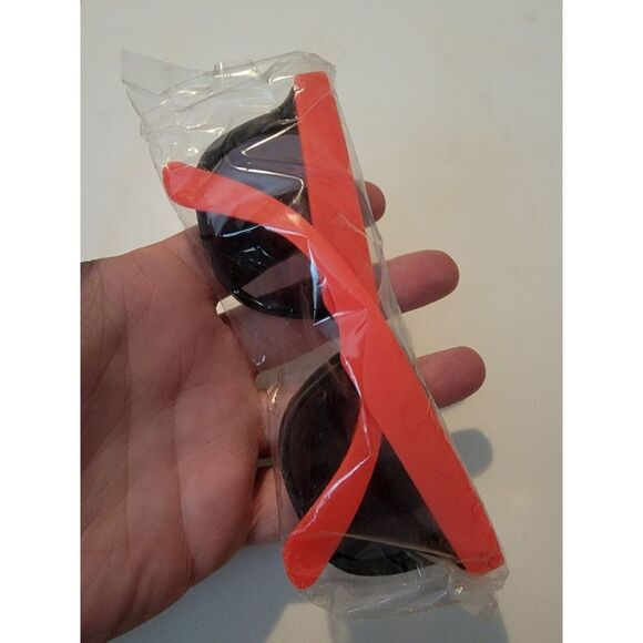 COSTUME FLOURECENT PINK SUNGLASSES Plastic Vintage Deadstock NOS Vintage - Picture 2 of 2